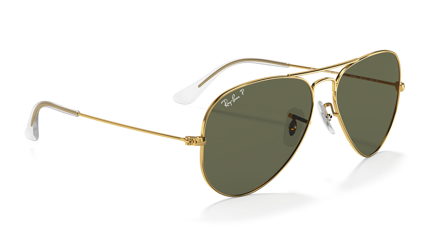 Ray-Ban RB3025 Aviator Sunglasses - Gold / Green Polarised