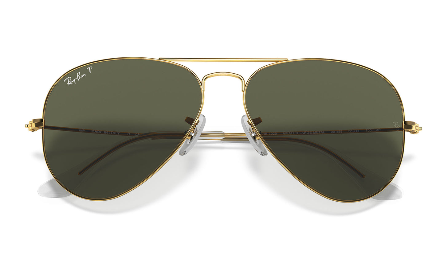 Ray-Ban RB3025 Aviator Sunglasses - Gold / Green Polarised
