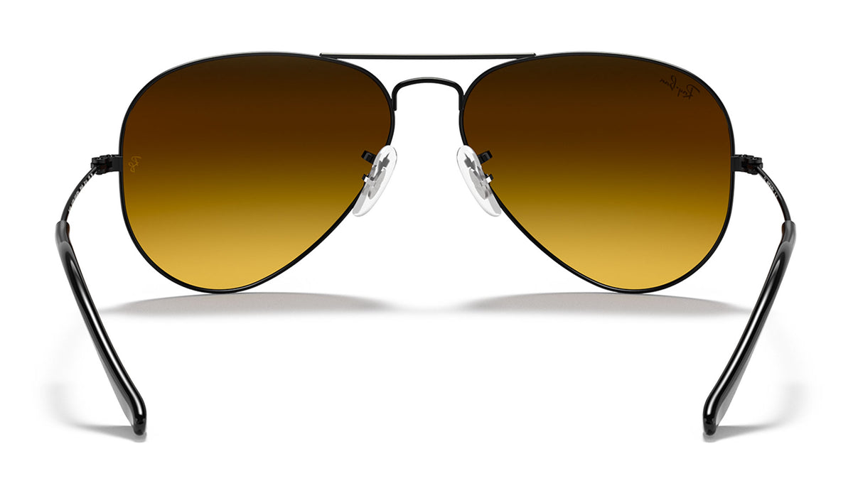 Ray-Ban RB3025 Aviator Sunglasses - Black / Blue Gradient Flash