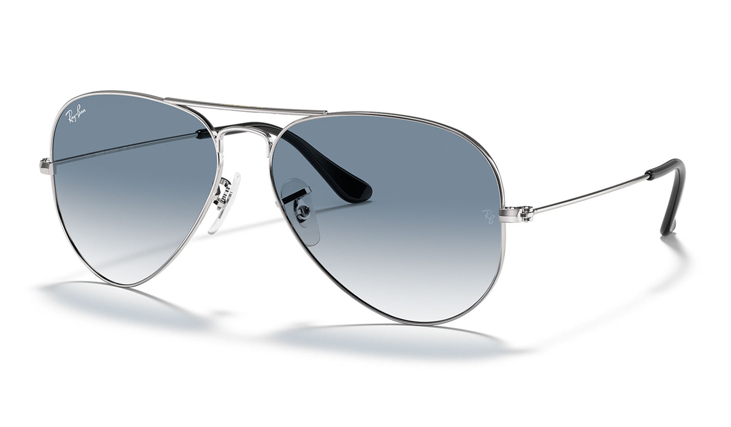 Ray-Ban RB3025 Aviator Sunglasses - Silver / Blue Gradient