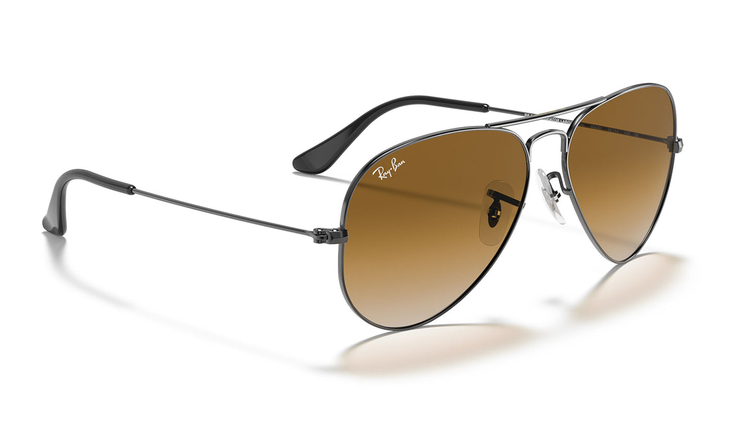 Ray-Ban RB3025 Aviator Sunglasses - Gunmetal / Brown Gradient