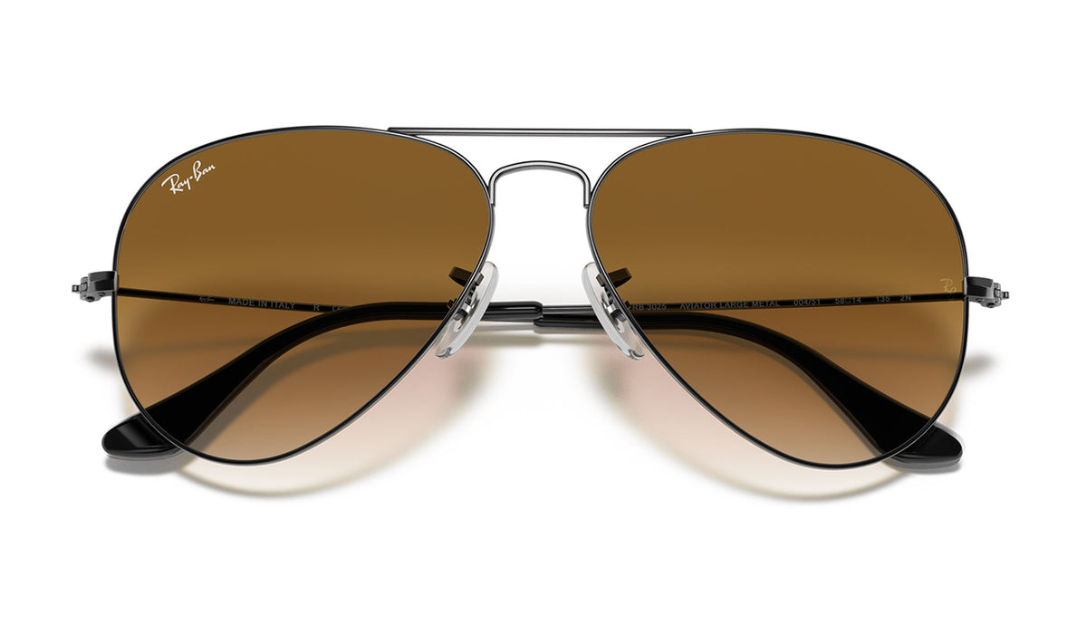 Ray-Ban RB3025 Aviator Sunglasses - Gunmetal / Brown Gradient
