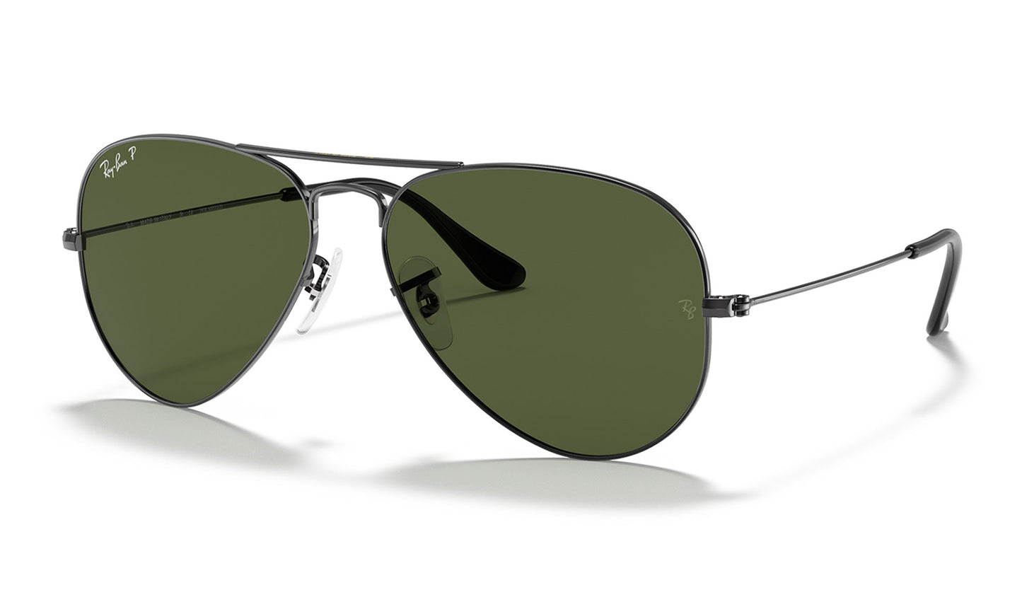 Ray-Ban RB3025 Aviator Sunglasses - Gunmetal / Green Polarised