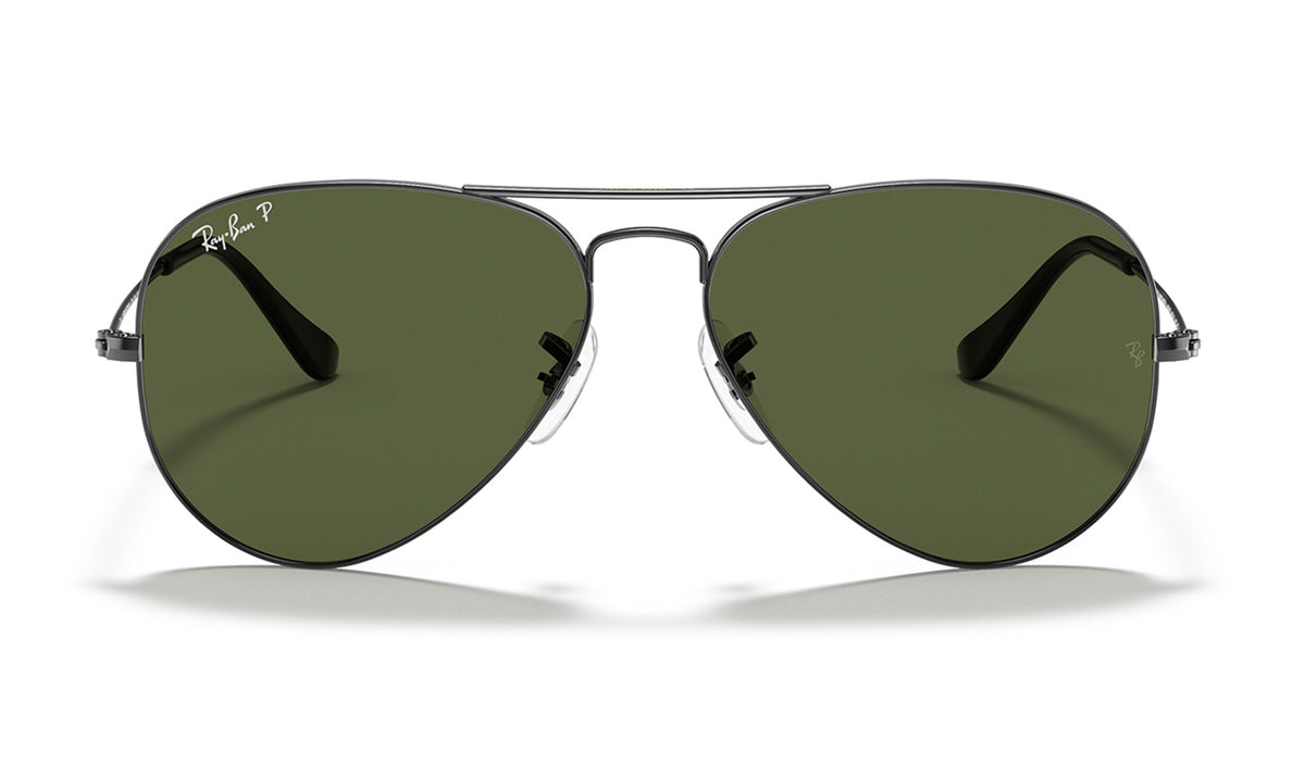 Ray-Ban RB3025 Aviator Sunglasses - Gunmetal / Green Polarised