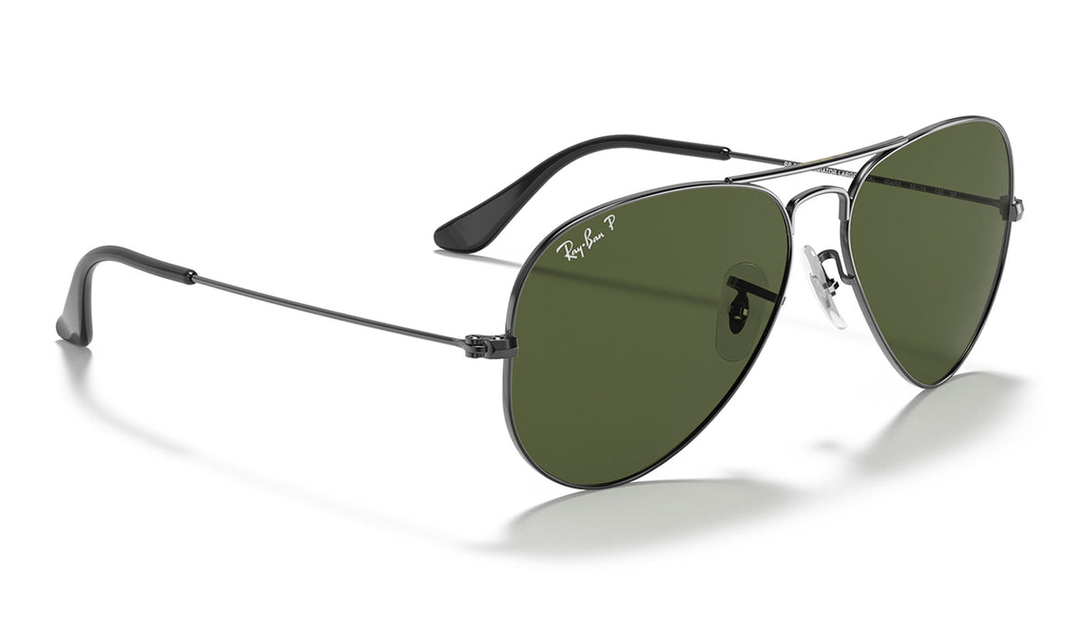 Ray-Ban RB3025 Aviator Sunglasses - Gunmetal / Green Polarised