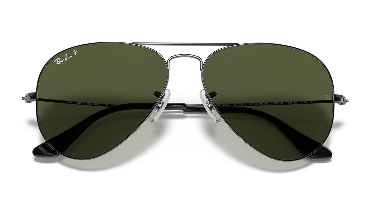 Ray-Ban RB3025 Aviator Sunglasses - Gunmetal / Green Polarised