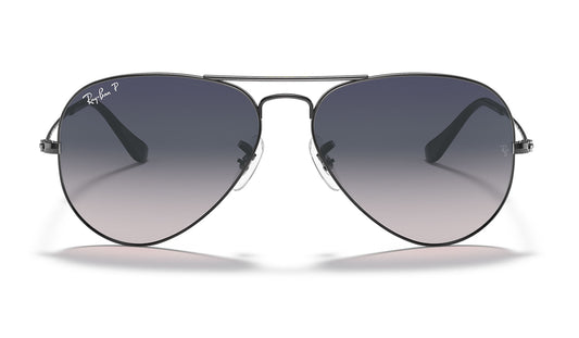 Ray-Ban RB3025 Aviator Sunglasses - Gunmetal / Blue Grey Gradient Polarised