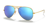 Ray-Ban RB3025 Aviator Sunglasses - Matte Gold / Blue Flash