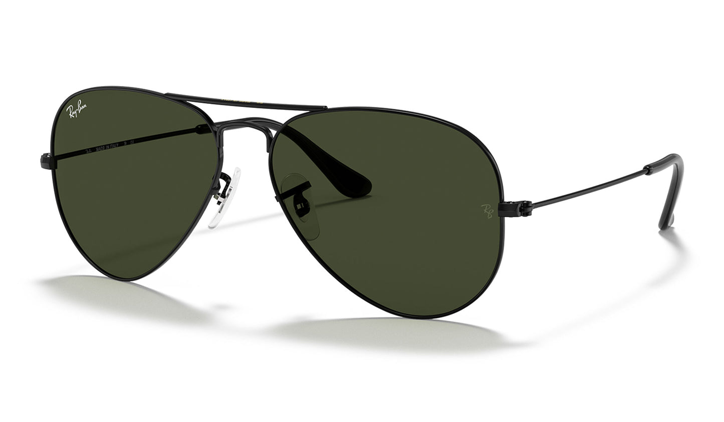 Ray-Ban RB3025 Aviator Sunglasses - Black / Green