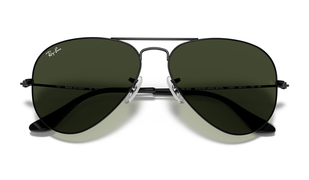 Ray-Ban RB3025 Aviator Sunglasses - Black / Green