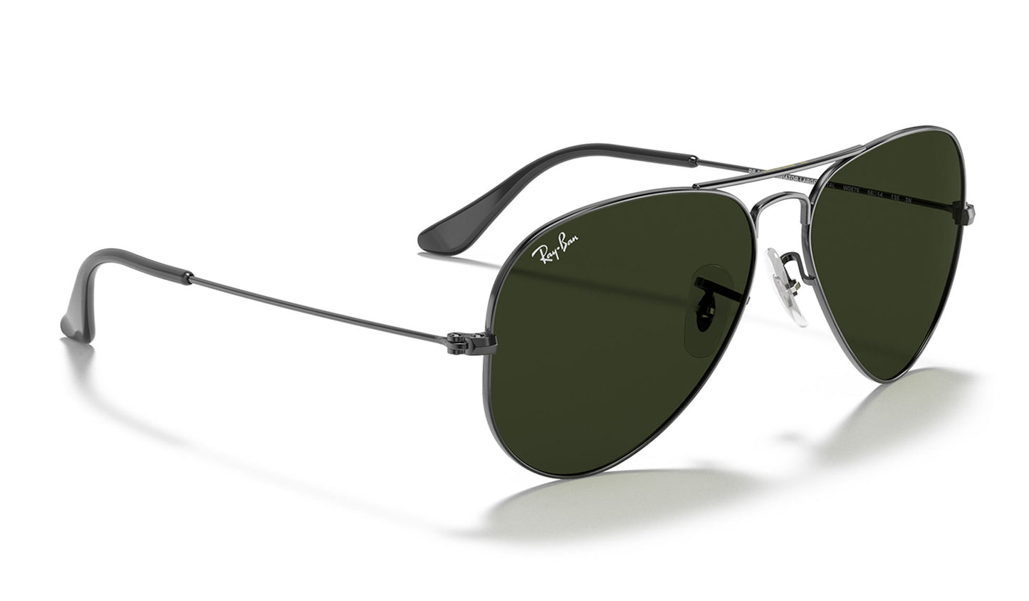 Ray-Ban RB3025 Aviator Sunglasses - Gunmetal / Green