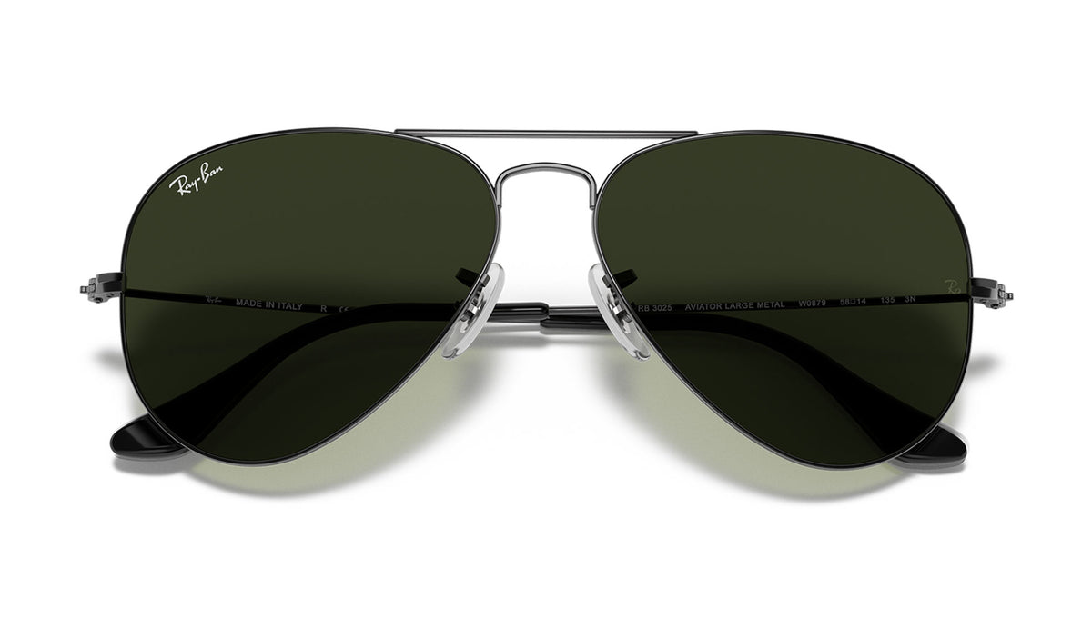 Ray-Ban RB3025 Aviator Sunglasses - Gunmetal / Green
