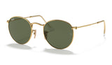 Ray-Ban RB3447N Round Metal Flat Lenses Sunglasses - Gold / Green