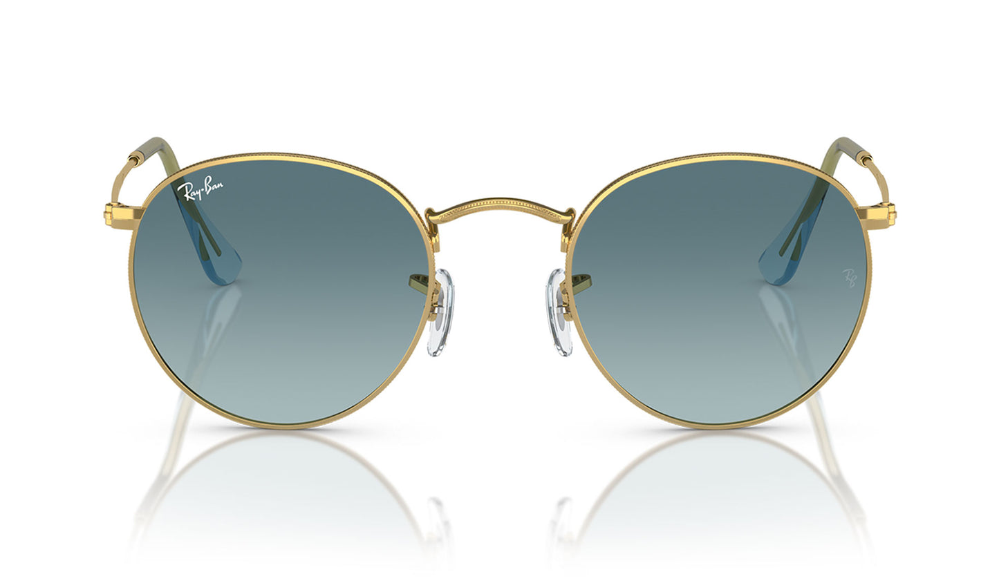 Ray-Ban RB3447 Round Metal Sunglasses - Gold / Blue Gradient Grey