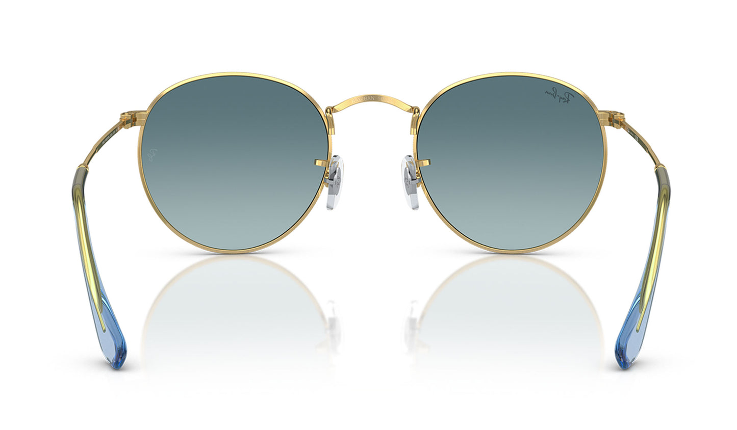 Ray-Ban RB3447 Round Metal Sunglasses - Gold / Blue Gradient Grey