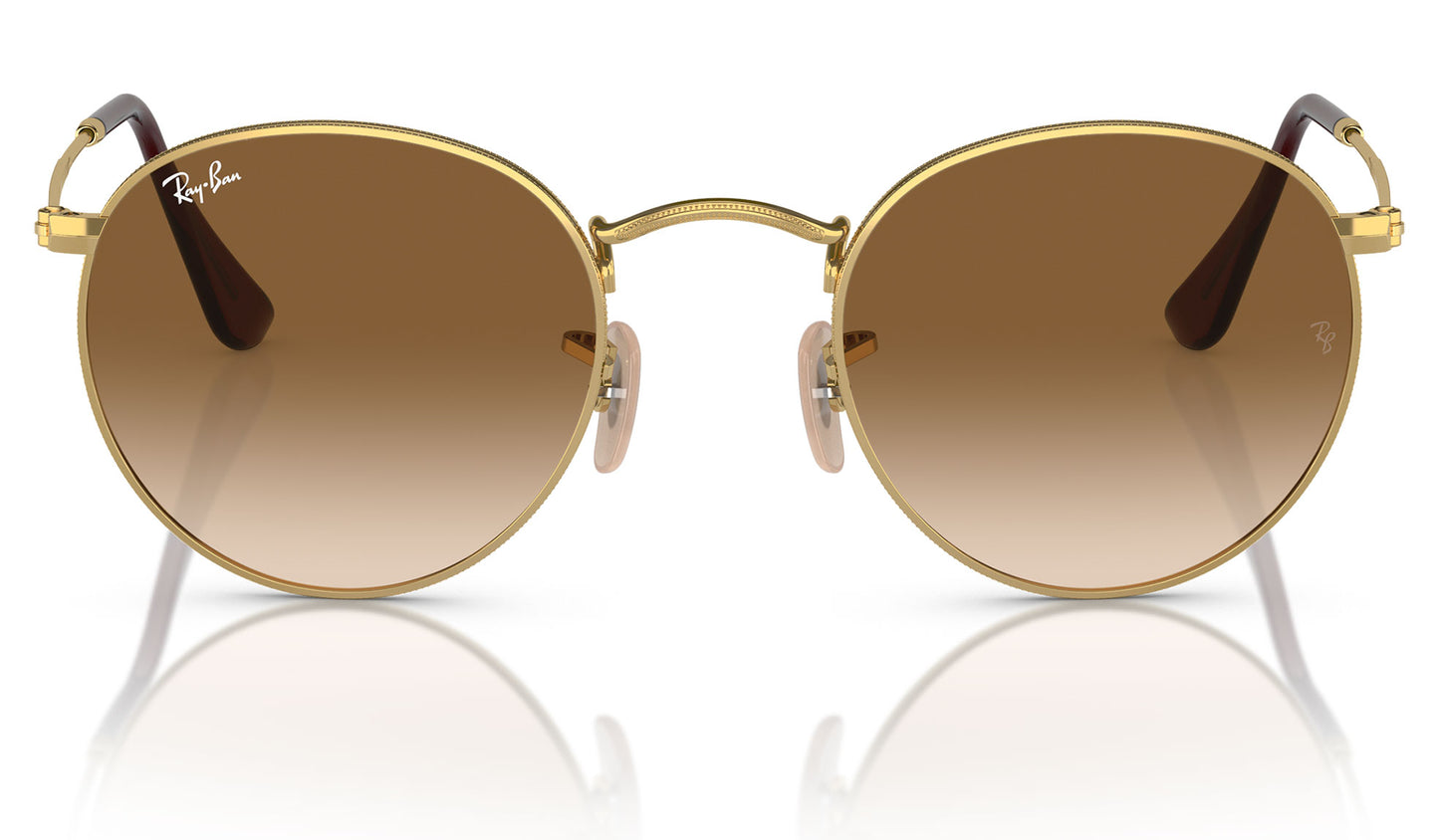 Ray-Ban RB3447 Round Metal Sunglasses - Gold / Brown