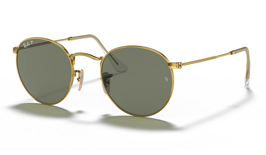 Ray-Ban RB3447 Round Metal Sunglasses - Arista Gold / Green Polarised