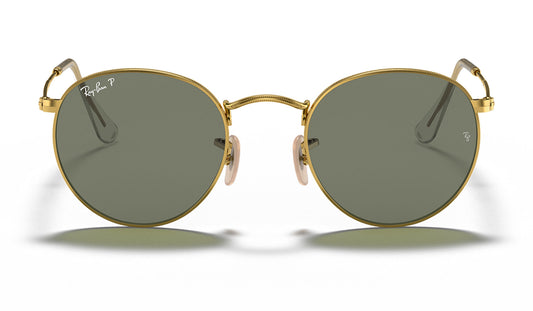 Ray-Ban RB3447 Round Metal Sunglasses - Arista Gold / Green Polarised