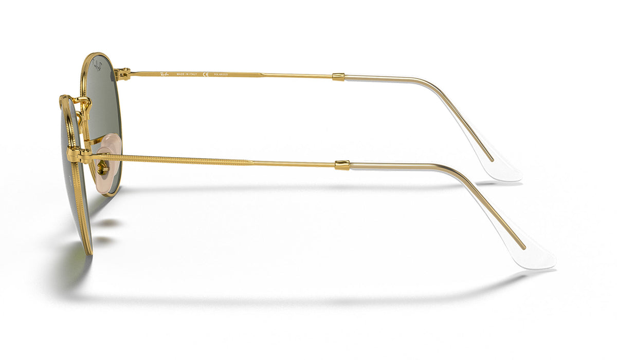 Ray-Ban RB3447 Round Metal Sunglasses - Arista Gold / Green Polarised