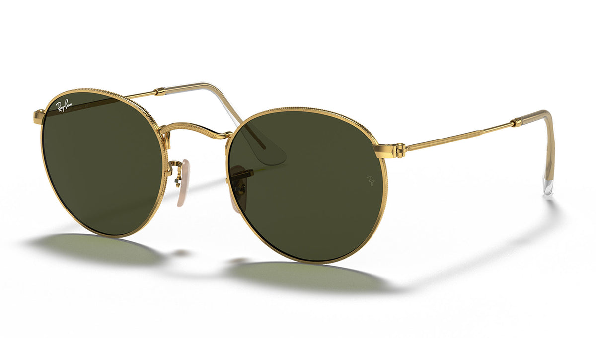 Ray-Ban RB3447 Round Metal Sunglasses - Gold / Green