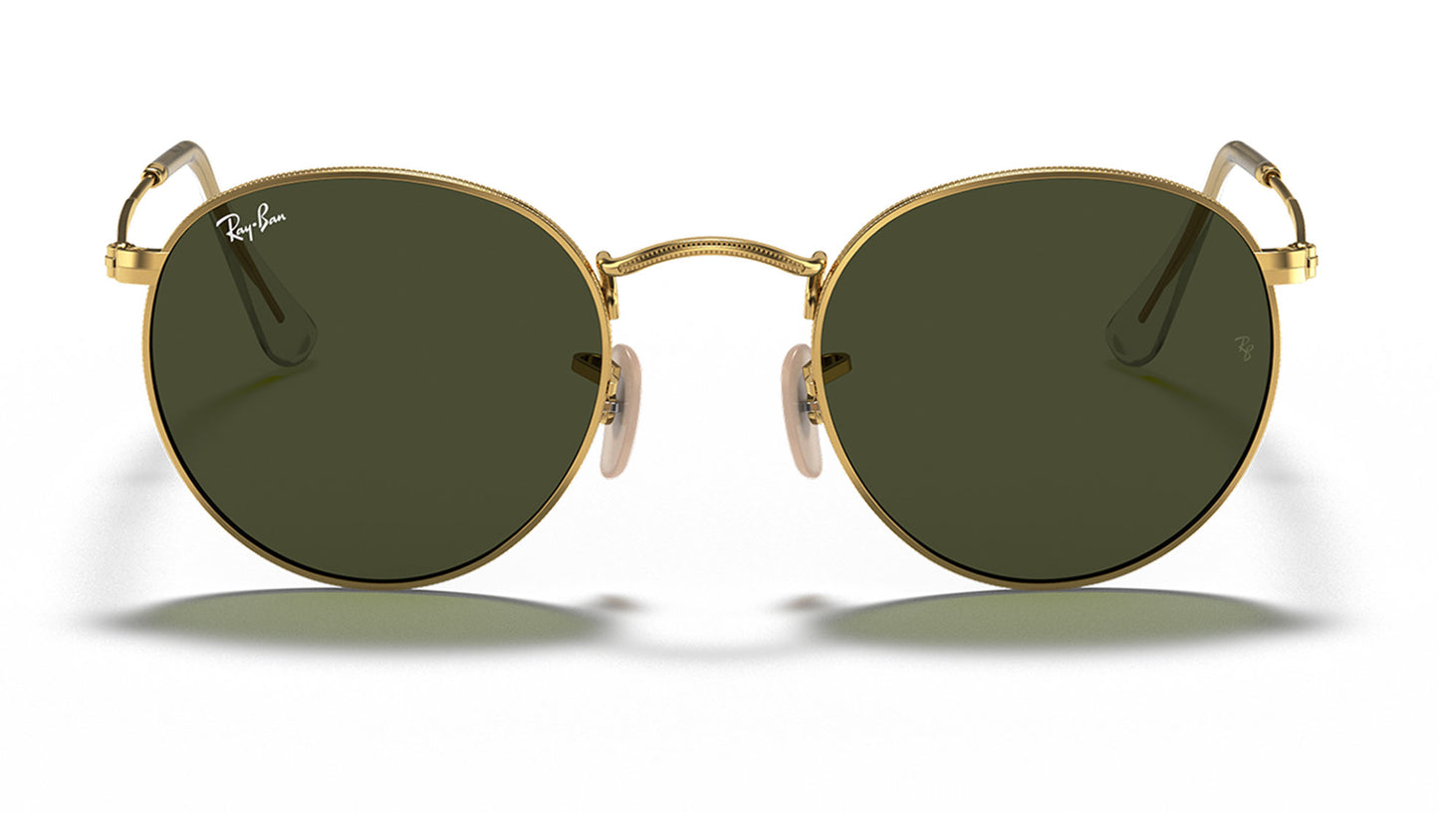 Ray-Ban RB3447 Round Metal Sunglasses - Gold / Green