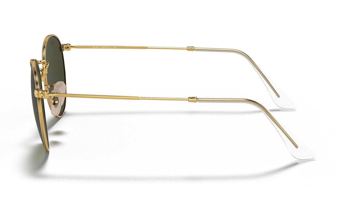 Ray-Ban RB3447 Round Metal Sunglasses - Gold / Green