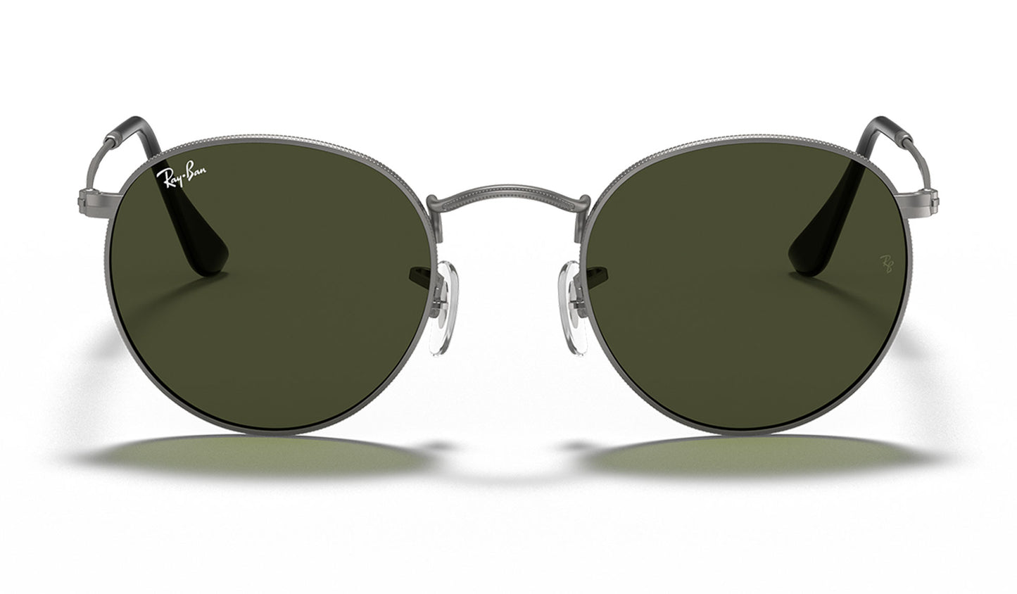 Ray-Ban RB3447 Round Metal Sunglasses - Matte Gunmetal / Green