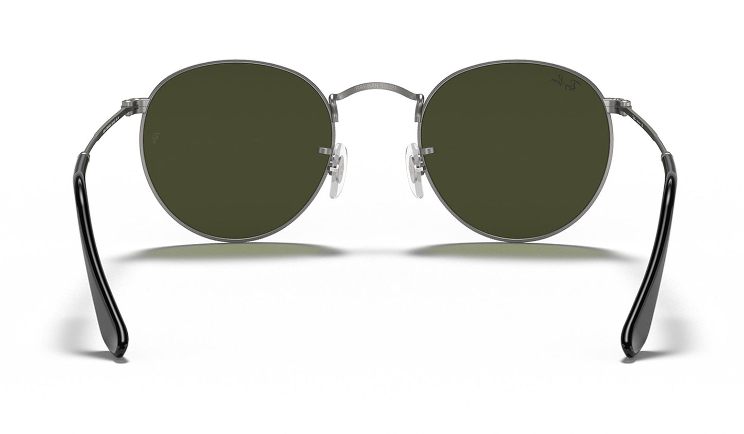 Ray-Ban RB3447 Round Metal Sunglasses - Matte Gunmetal / Green
