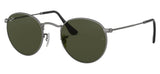 Ray-Ban RB3447 Round Metal Sunglasses - Matte Gunmetal / Green