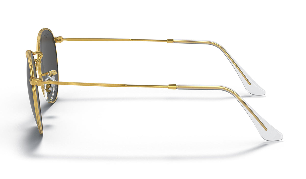 Ray-Ban RB3447 Round Metal Sunglasses - Gold / Black Polarised