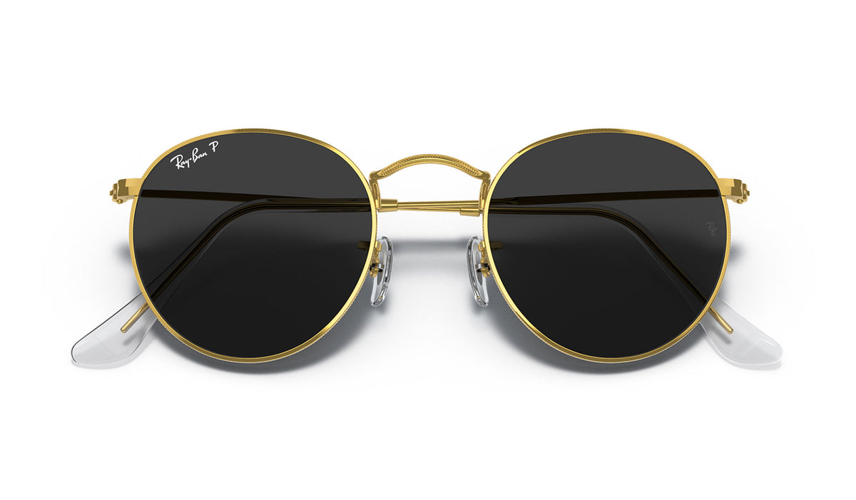 Ray-Ban RB3447 Round Metal Sunglasses - Gold / Black Polarised