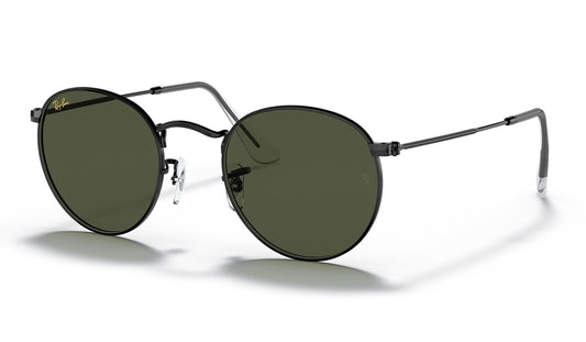 Ray-Ban RB3447 Round Metal Sunglasses - Black / Green