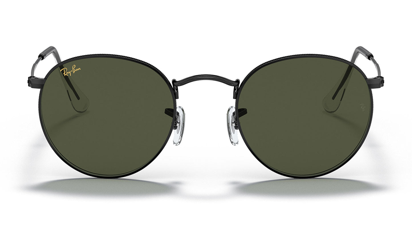 Ray-Ban RB3447 Round Metal Sunglasses - Black / Green