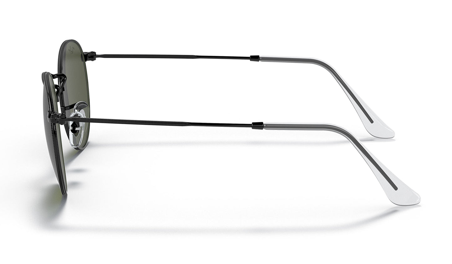 Ray-Ban RB3447 Round Metal Sunglasses - Black / Green