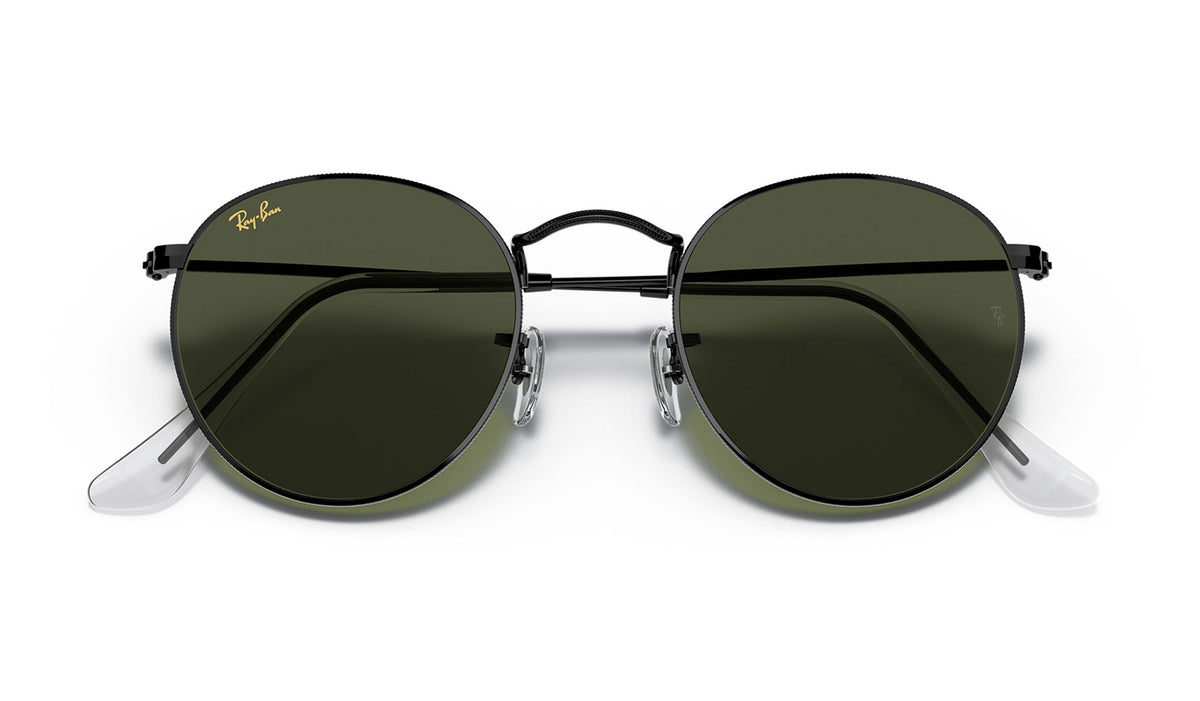 Ray-Ban RB3447 Round Metal Sunglasses - Black / Green