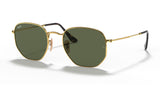 Ray-Ban RB3548N Hexagonal Flat Lens Sunglasses - Gold / Green