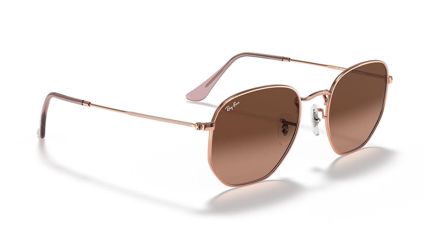 Ray-Ban RB3548N Hexagonal Flat Lens Sunglasses - Copper / Pink Brown Gradient