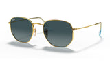 Ray-Ban RB3548N Hexagonal Flat Lens Sunglasses - Gold / Blue Grey Gradient