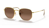 Ray-Ban RB3548N Hexagonal Flat Lens Sunglasses - Arista Gold / Brown Gradient
