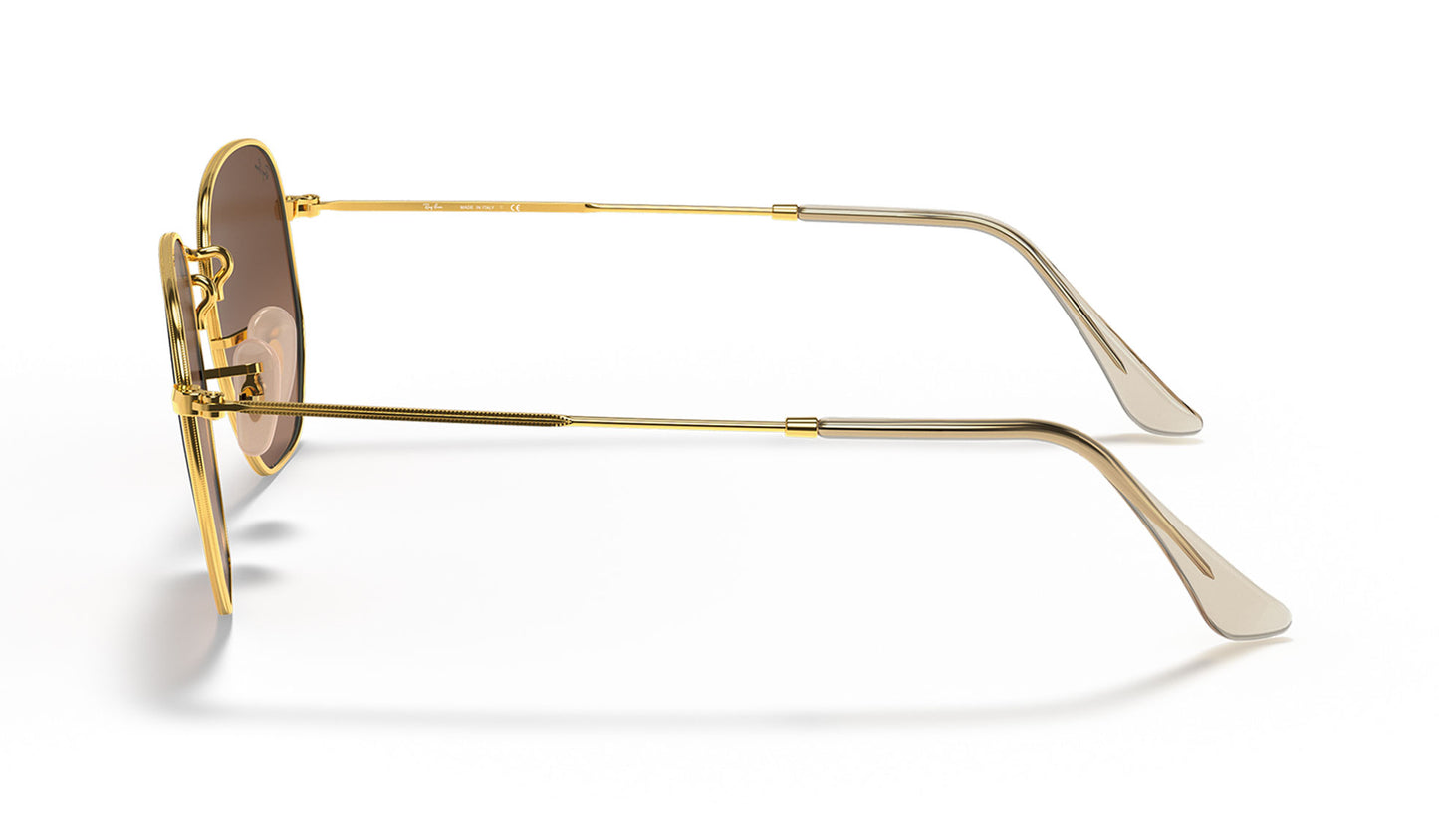 Ray-Ban RB3548N Hexagonal Flat Lens Sunglasses - Arista Gold / Brown Gradient