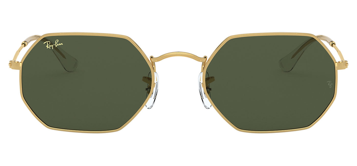 Ray-Ban RB3556N Octagonal Flat Lenses Sunglasses - Gold / Green