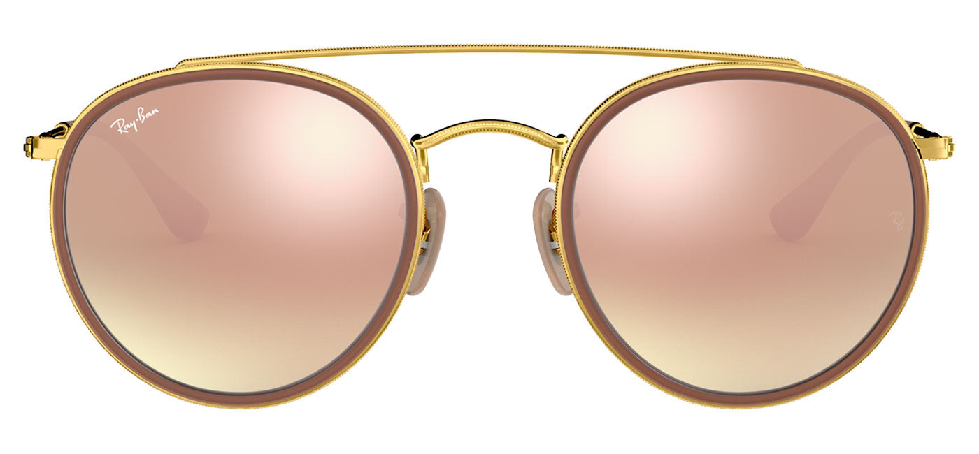 Ray-Ban RB3647N Round Double Bridge Sunglasses - Arista / Brown Gradient Mirror Pink