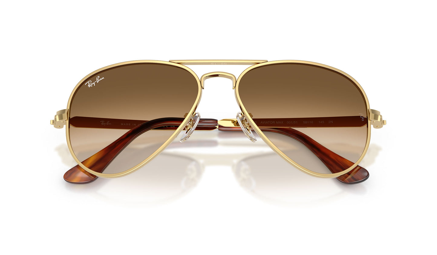 Ray-Ban RB3925 Aviator Max Sunglasses - Arista Gold / Clear Gradient Brown