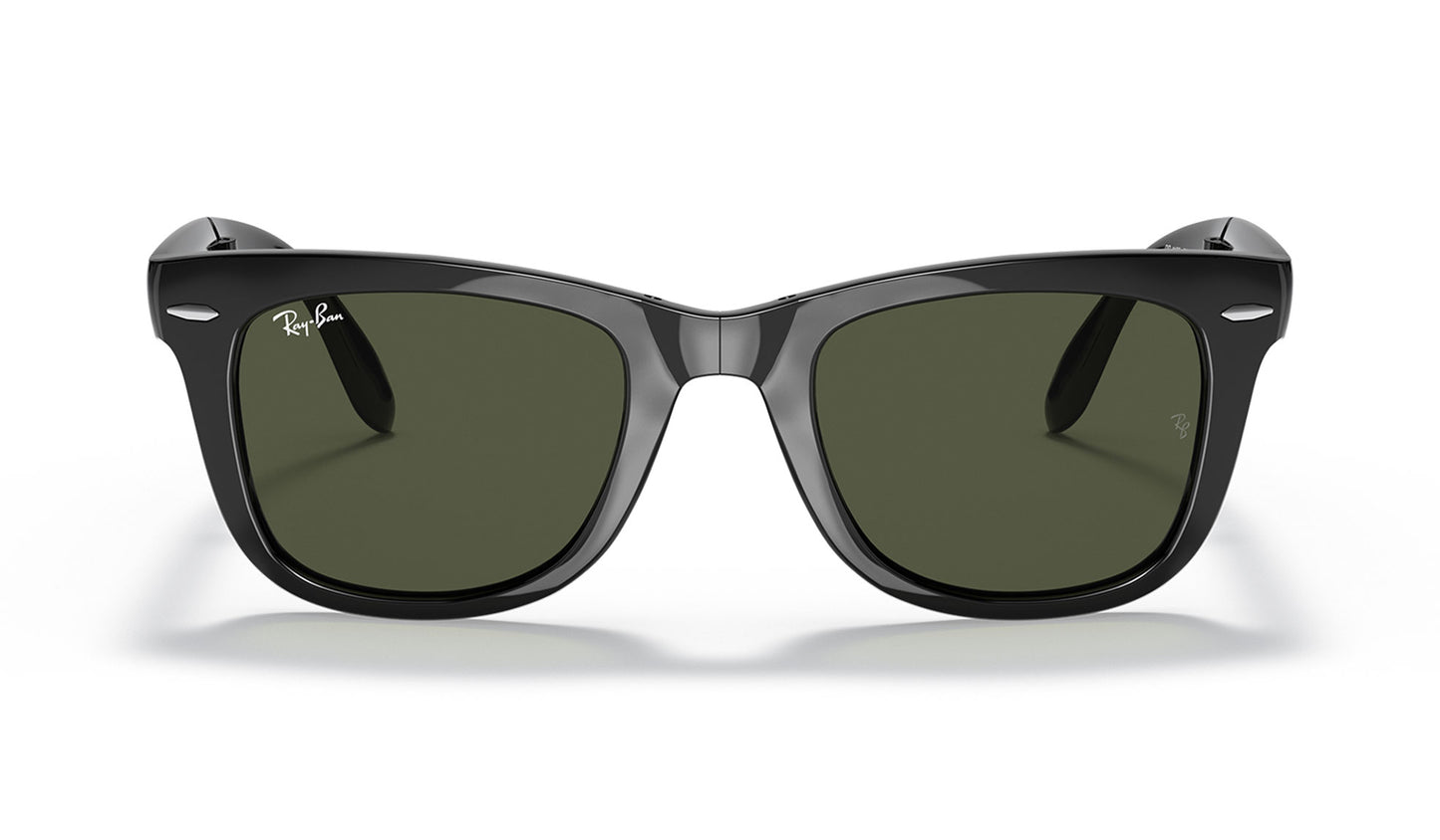 Ray-Ban RB4105 Wayfarer Folding Sunglasses - Black / Green
