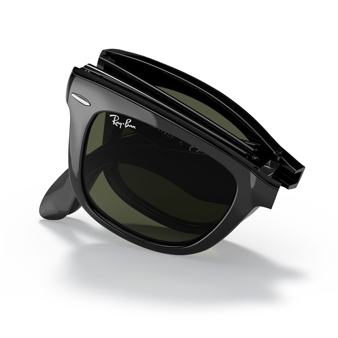 Ray-Ban RB4105 Wayfarer Folding Sunglasses - Black / Green