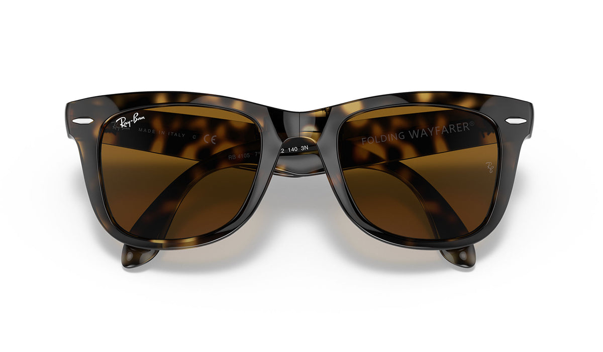 Ray-Ban RB4105 Wayfarer Folding Sunglasses - Havana / Brown