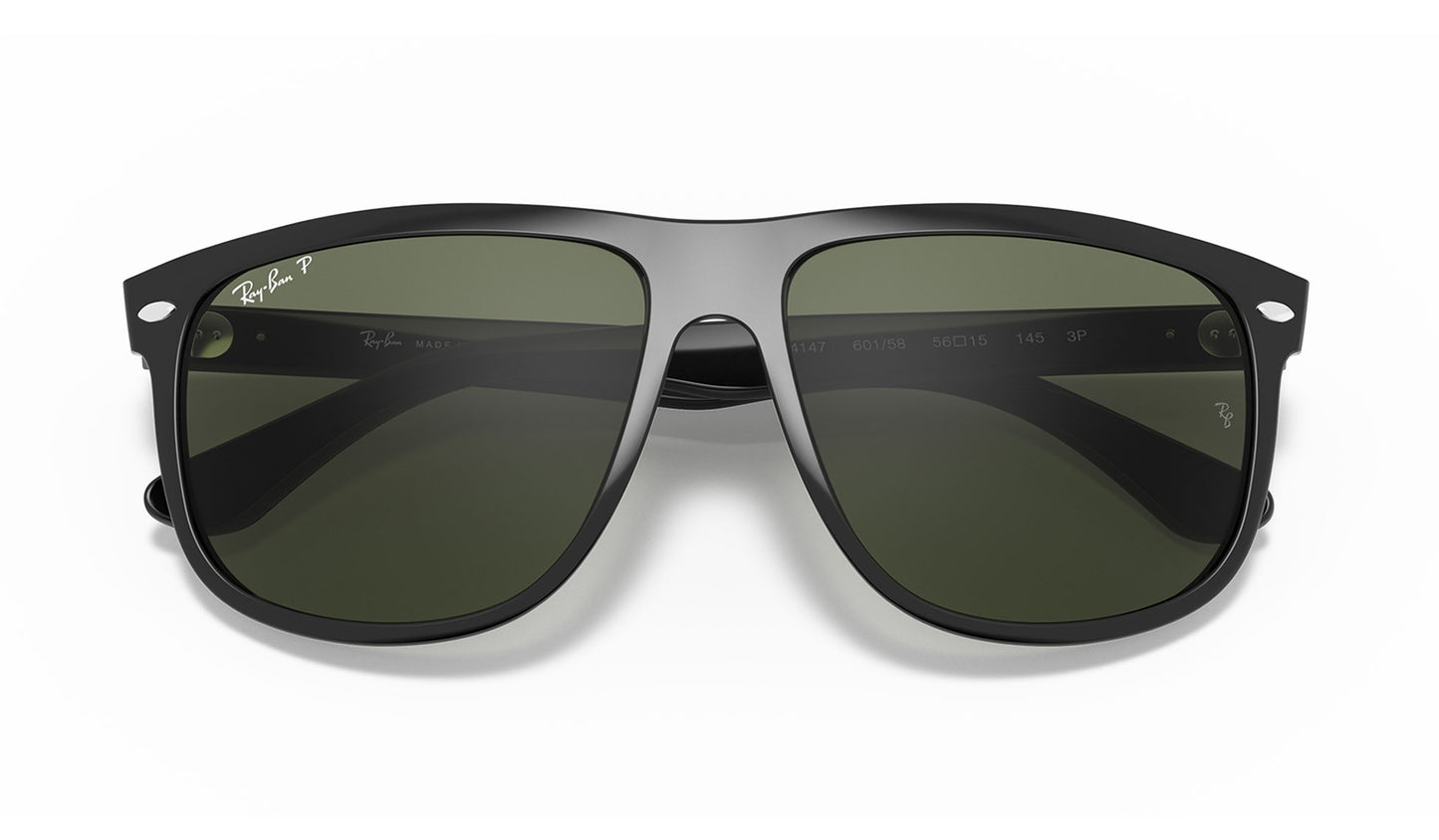 Ray-Ban RB4147 Boyfriend Sunglasses - Black / Green Polarised