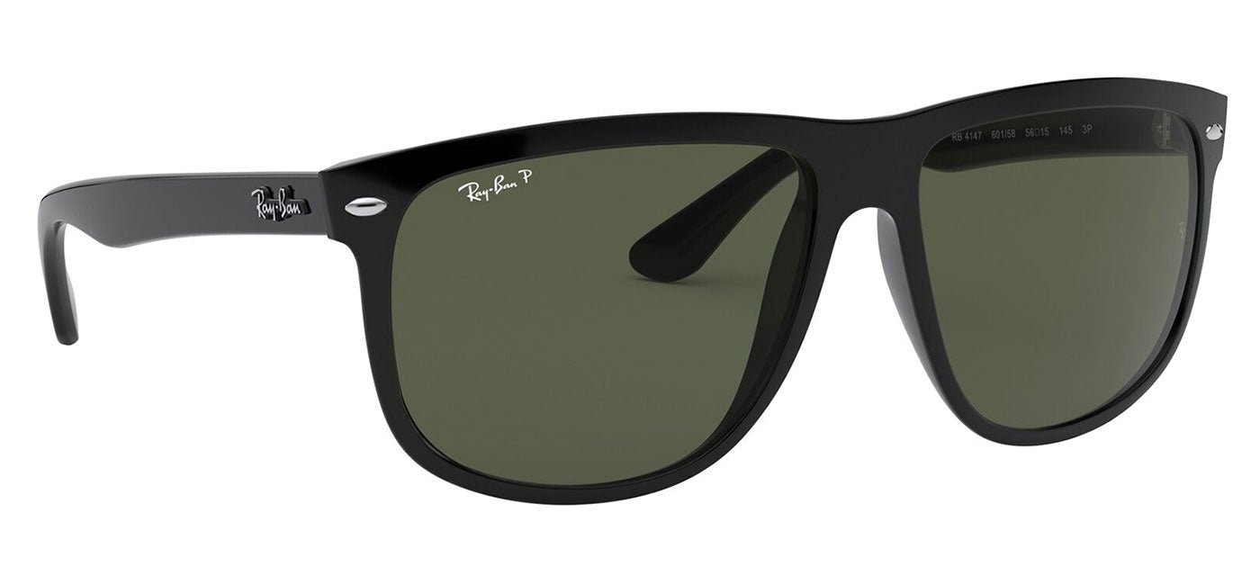 Ray-Ban RB4147 Boyfriend Sunglasses - Black / Green Polarised