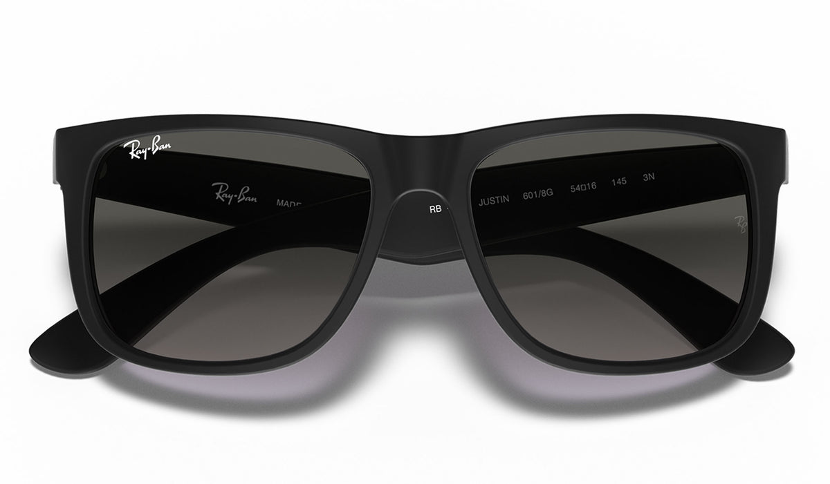 Ray-Ban RB4165 Justin Sunglasses - Rubberised Black / Grey Gradient