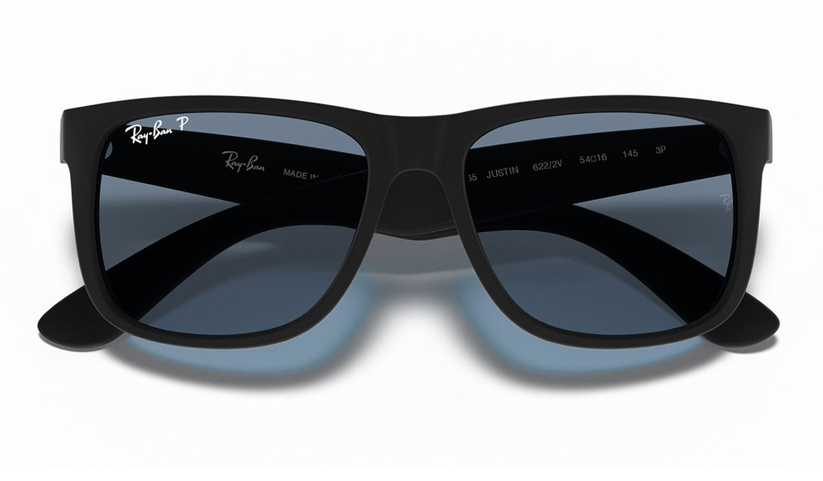 Ray-Ban RB4165 Justin Sunglasses - Black Rubber / Dark Blue Polarised
